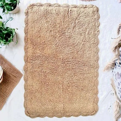 Rectangle Premium Lush Cotton Bath Mat | 24 x 16 Inch Beige