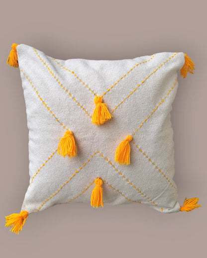 Felice Hand Made Cotton Cushion Cover Yellow