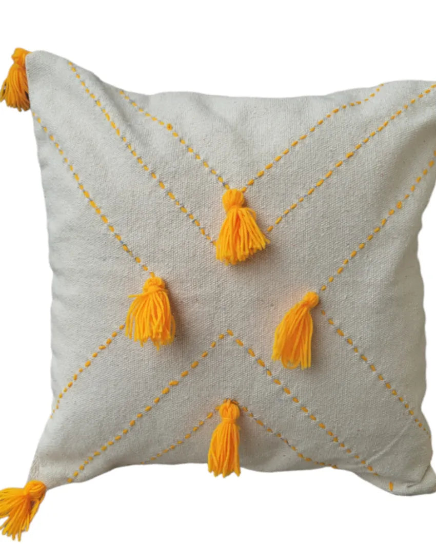 Felice Hand Made Cotton Cushion Cover Yellow