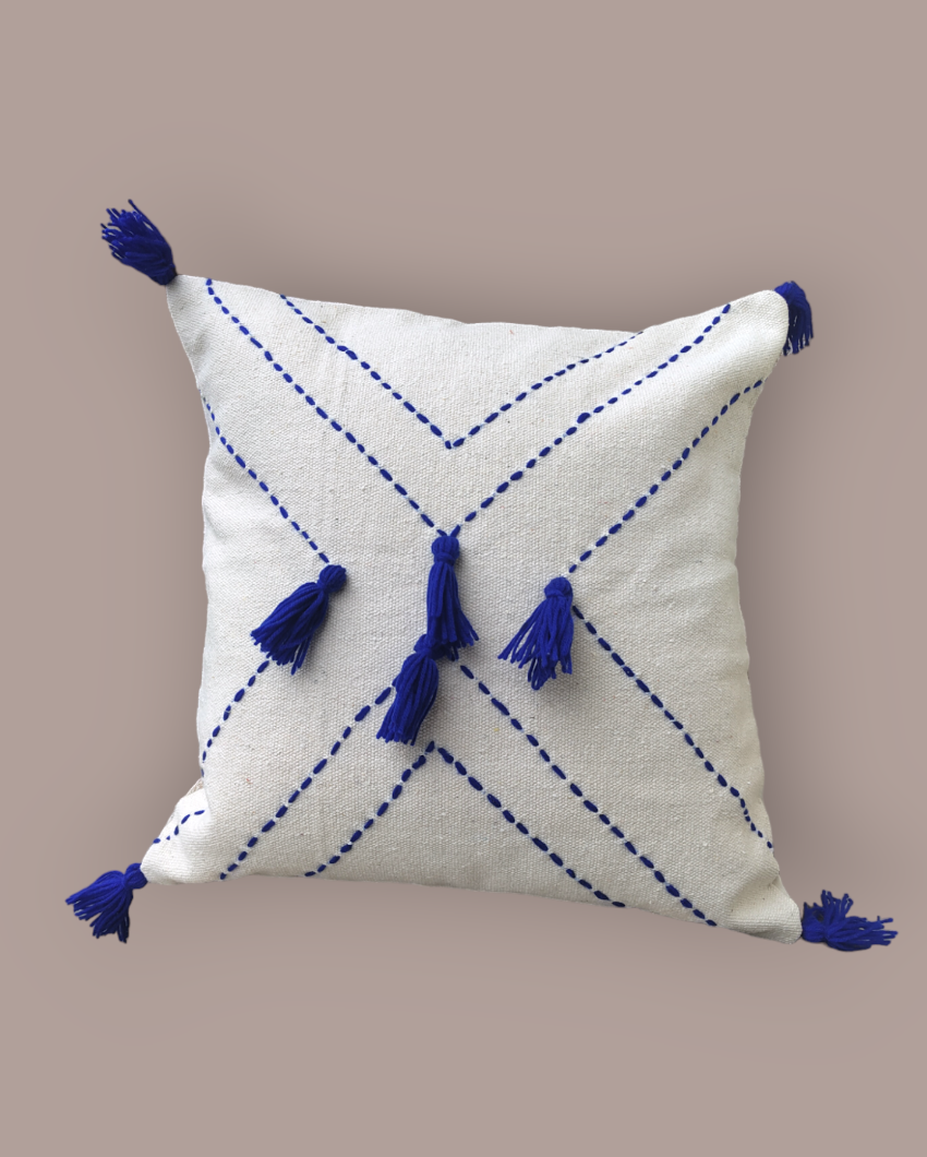 Felice Hand Made Cotton Cushion Cover Blue