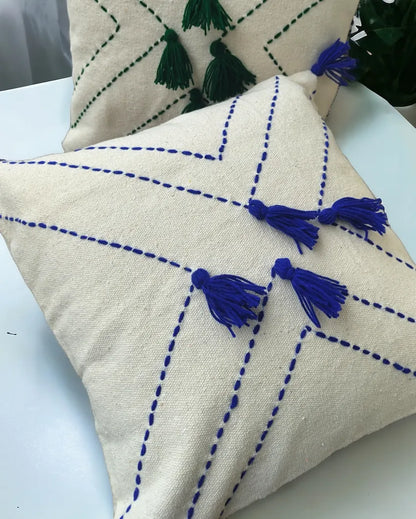 Felice Hand Made Cotton Cushion Cover Blue