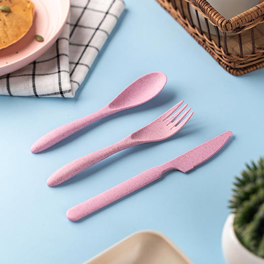 Plush Pink  Straw Cutlery Set Default Title