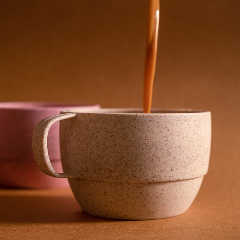Soft Beige Wheat Straw Coffee Mugs | Set of 4 Default Title