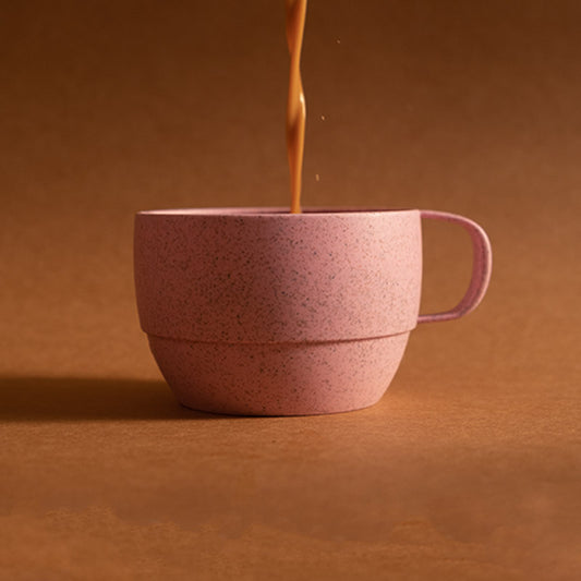 Plush Pink Wheat Straw Coffee Mugs | Set of 4 Default Title