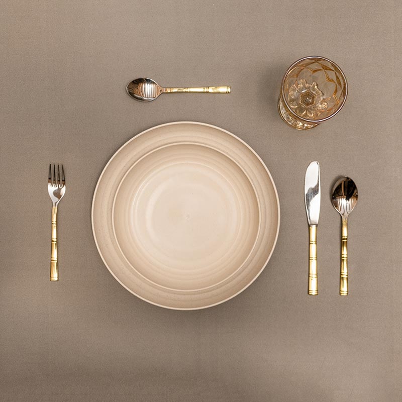 Soft Beige Wheat Straw Dinner Plates  | Set of 2 Default Title
