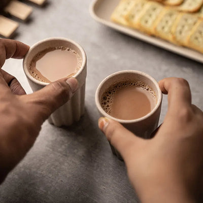 Coffee Brown Rice Husk Cutting Chai Cups| Set of 2 Default Title