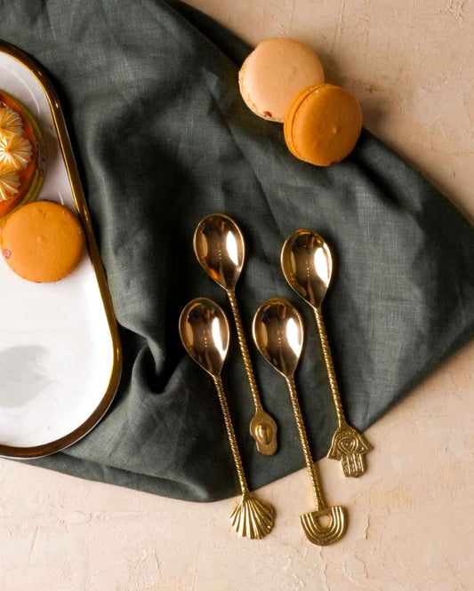 Brass Spoon Cutlery | Set Of 4