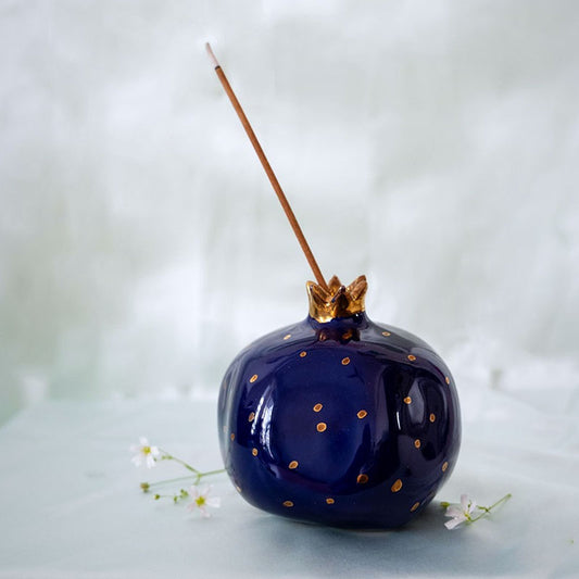 Ceramic Pomegranate Showpiece | 4 inch | Multiple Colors Blinding Blue