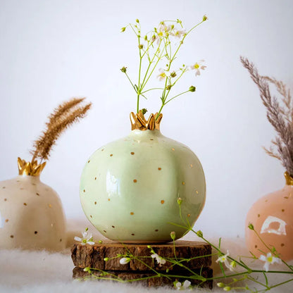 Ceramic Pomegranate Showpiece | 4 inch | Multiple Colors Mint Green