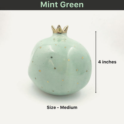 Ceramic Pomegranate Showpiece | 4 inch | Multiple Colors Mint Green