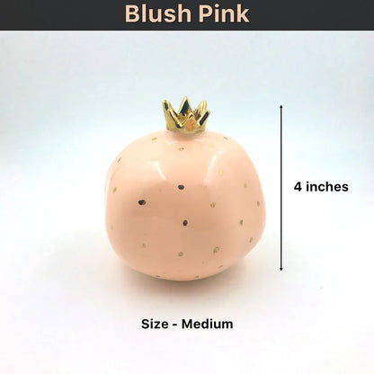 Ceramic Pomegranate Showpiece | 4 inch | Multiple Colors Blush Pink