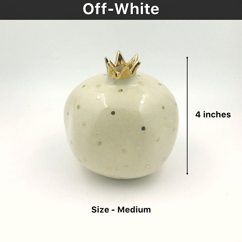 Ceramic Pomegranate Showpiece | 4 inch | Multiple Colors Off-White