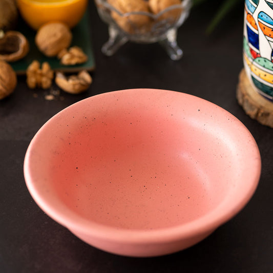 Pink Dotted Design Ceramic Bowl |Set of 2 | 7 inch Default Title