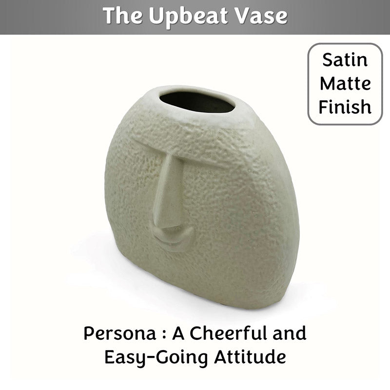 Upbeat Face Vase | 5.5 inches | Multiple Colors Satin Matte Finish