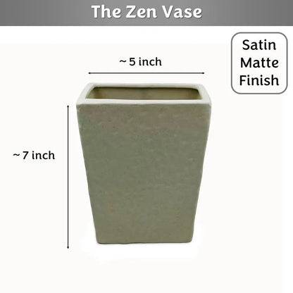 The Zen Face Vase | 7 inch |Ivory , Satin Matte Finish Default Title