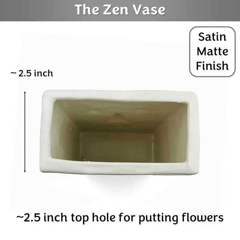 The Zen Face Vase | 7 inch |Ivory , Satin Matte Finish Default Title