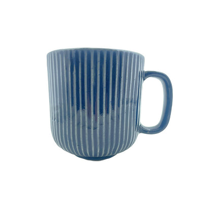 The Striped Mug  | 330 ml | Set of 2 | Multiple Colors Indigo color