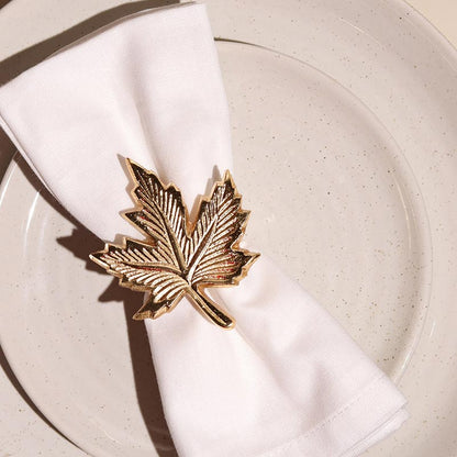 Maple Leaf Elegant Napkin Rings |Set of 4 , 6 Set of 6