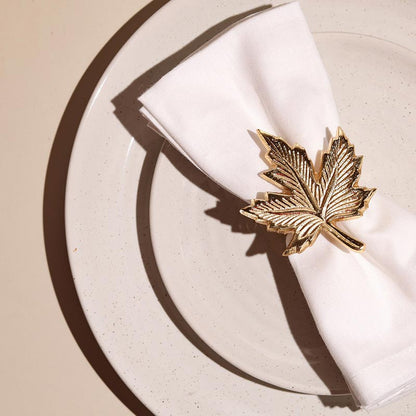 Maple Leaf Elegant Napkin Rings |Set of 4 , 6 Set of 6