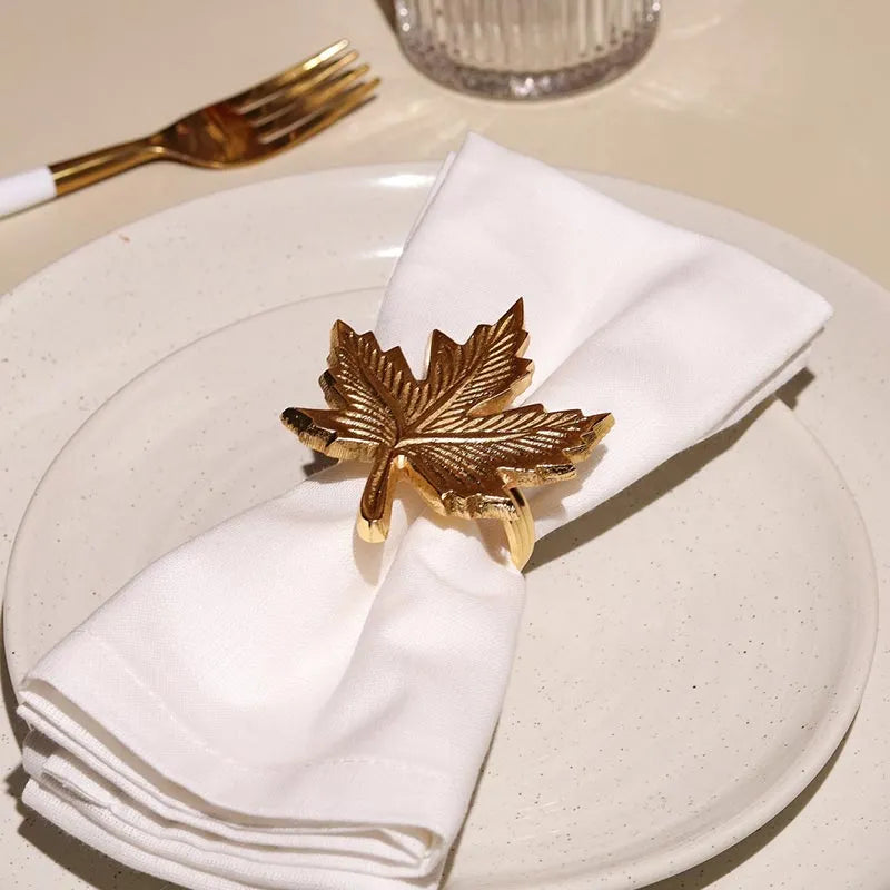 Maple Leaf Elegant Napkin Rings |Set of 4 , 6 Set of 6