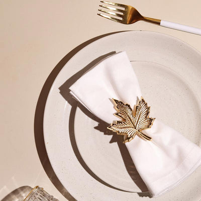 Maple Leaf Elegant Napkin Rings |Set of 4 , 6 Set of 6