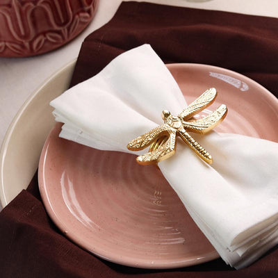 Dragonfly Gold Elegant Napkin Rings | Set of 4 , 6 Set of 6