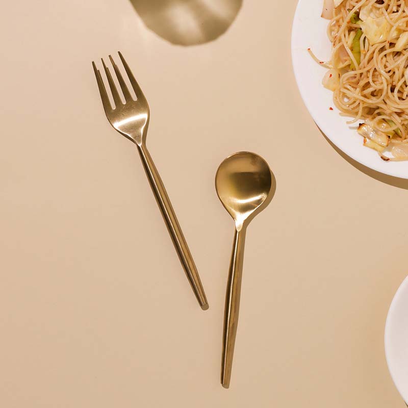 Matte Gold Stainless Steel Cutlery | Set of 4 Default Title