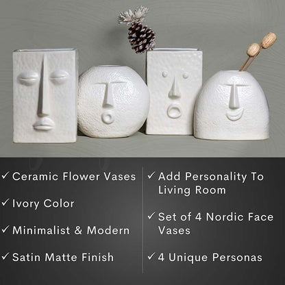 The Nordic Ivory Face Vase Collection | Set of 4 Default Title