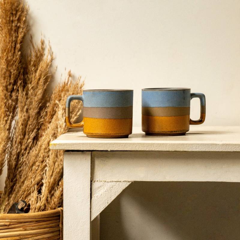 Ceramic Horizon Mugs | Set of 2 | 330 ml Default Title