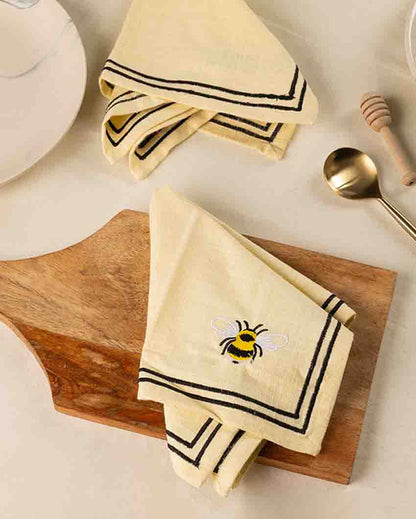 Bumble Bliss Cotton Slub Napkins Set Of 4