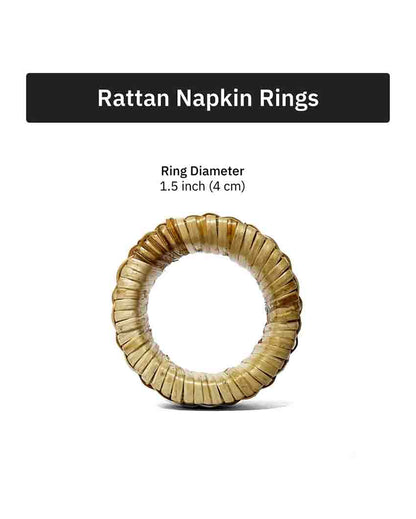 Rattan Napkin Rings Set Of 4