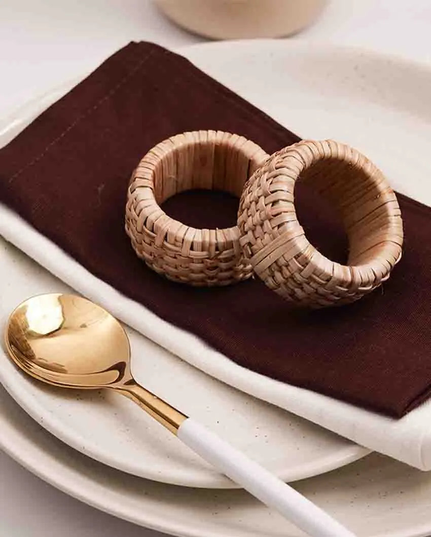 Rattan Napkin Rings Set Of 6