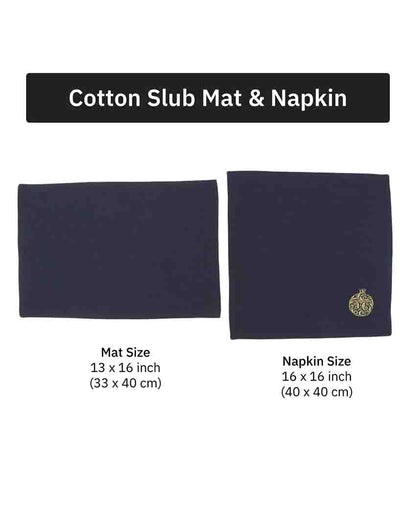 Regal Pomegranate Cotton Slub Napkins & Mats Combo Set Of 6