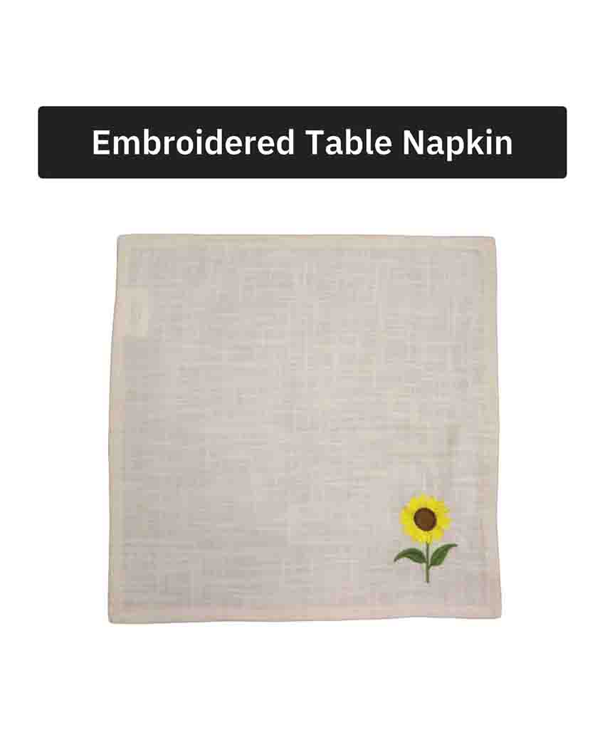 Amber Sunflower Cotton Slub Napkins & Mats Combo Set Of 6