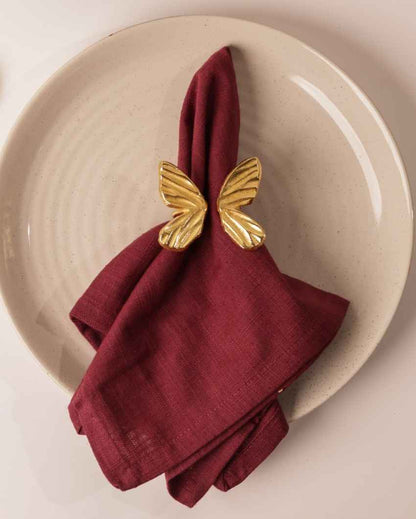 Sophisticated Golden Butterfly Napkin Rings Set | 2 x 2 inches