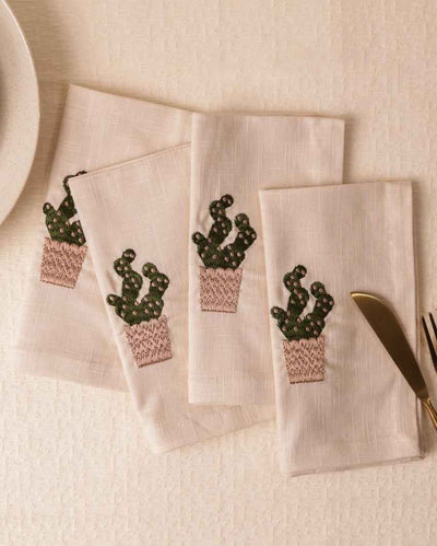 Serene Desert Bliss Cotton Slub Napkins Set | 16 x 16 inches