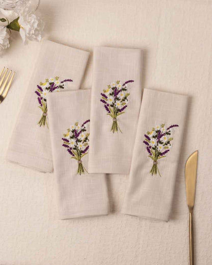 Lovely Lavender Bliss Cotton Slub Napkins Set | 16 x 16 inches