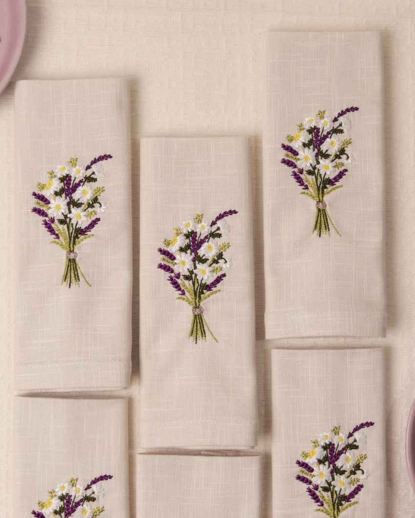 Lovely Lavender Bliss Cotton Slub Napkins Set | 16 x 16 inches