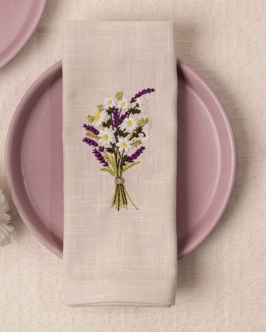 Lovely Lavender Bliss Cotton Slub Napkins Set | 16 x 16 inches