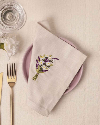 Lovely Lavender Bliss Cotton Slub Napkins Set | 16 x 16 inches