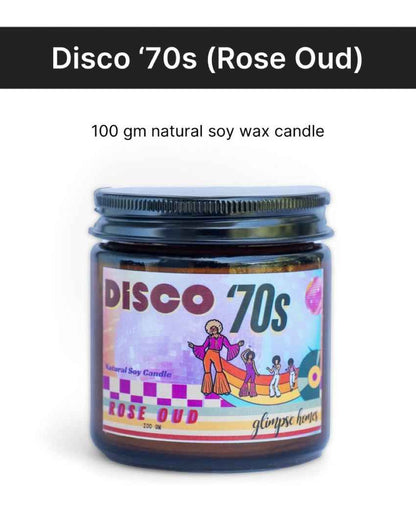 Vibrant 60s 70s Retro Rewind Glass Jar Candles | Set of 2