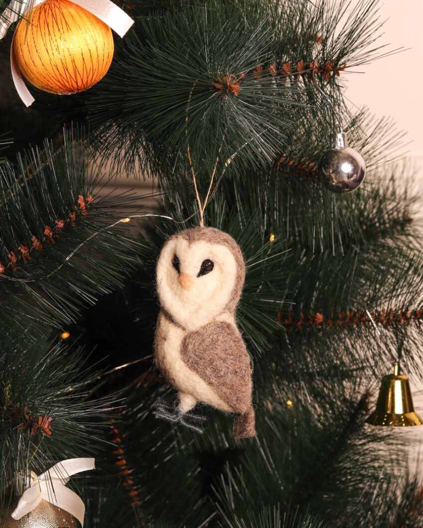 Owl Ram & Penguin Christmas Hanging Felt Ornaments | Pack of 3