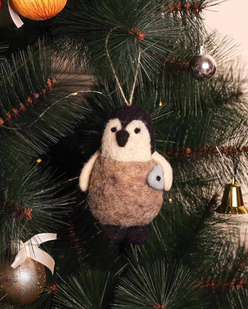 Owl Ram & Penguin Christmas Hanging Felt Ornaments | Pack of 3