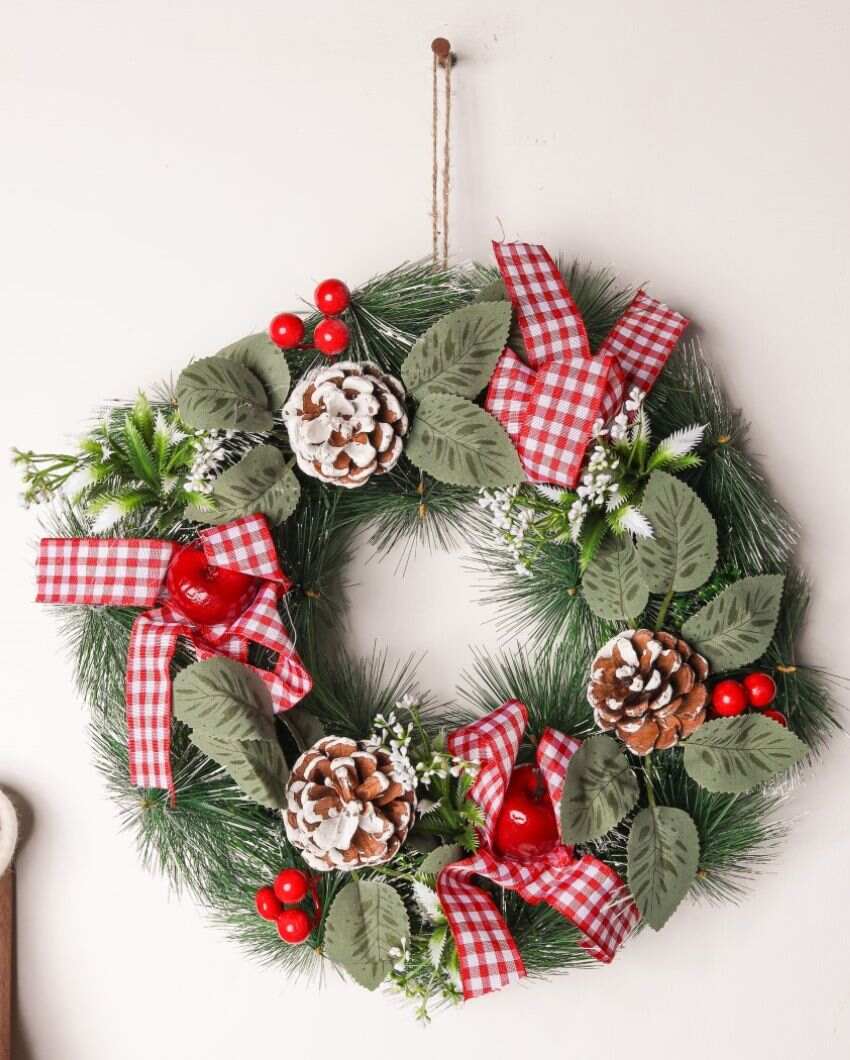 Elegant Wreath Christmas Decoration | 12 x 3 inches