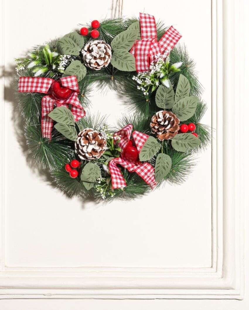 Elegant Wreath Christmas Decoration | 12 x 3 inches