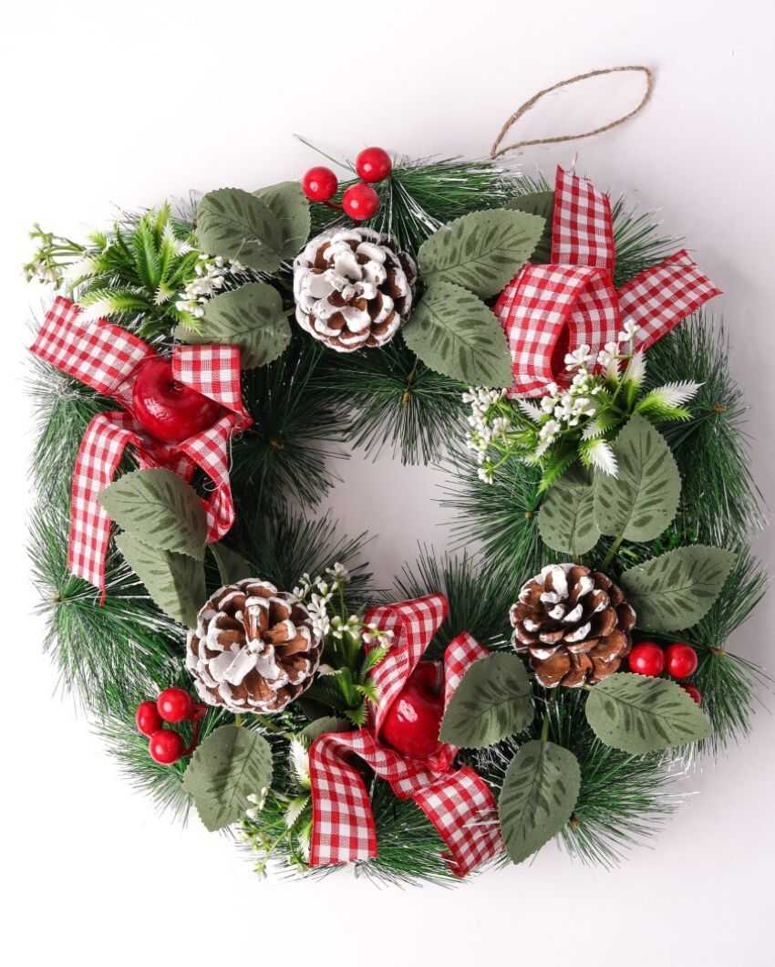 Elegant Wreath Christmas Decoration | 12 x 3 inches