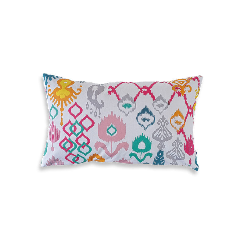 Punch Ikat Embroidery Cushion Cover | 16 inch, 20 inch, 12 x 20 inch 12 x 20 Inch