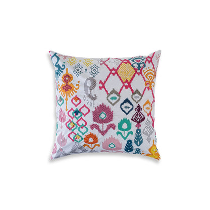 Punch Ikat Embroidery Cotton Cushion Cover| 16 x 16 inches , 12 x 20 inches , 20 x 20 inches