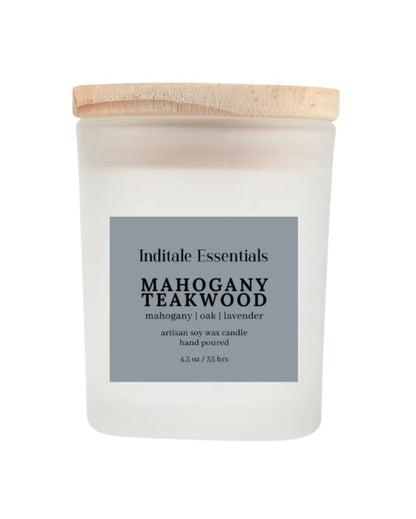 Mahogany And Oak Soy Wax Scented Candle | 7.6 x 7.6 cm / 3 x 3 inches