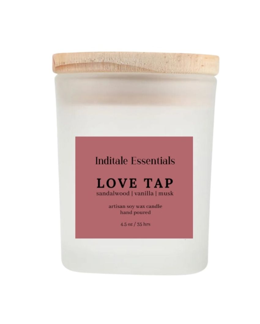 Sandalwood Vanilla And Musk Soy Wax Scented Candle | 7.6 x 7.6 cm / 3 x 3 inches